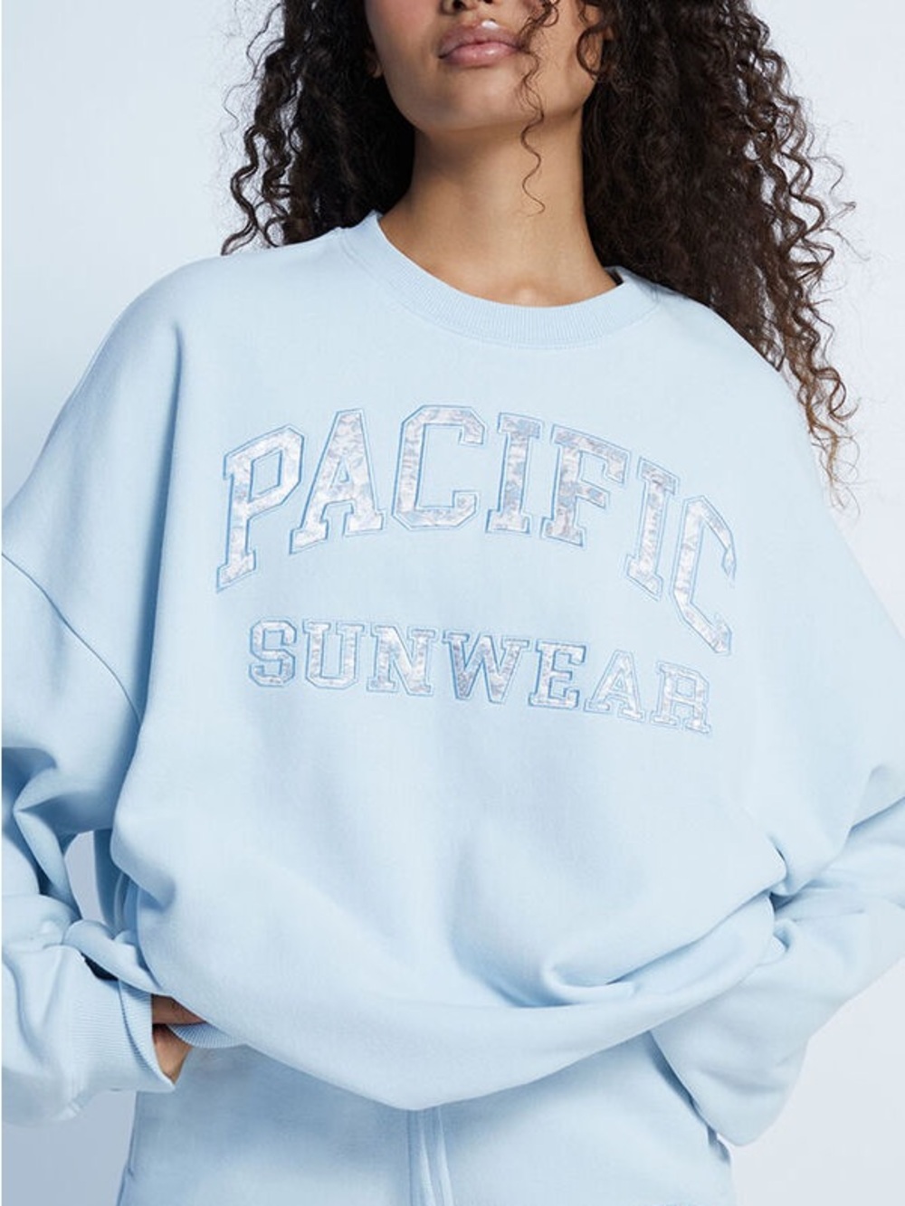 Pacific Sunwear Light Blue Crewneck Sweatshirt Size Small